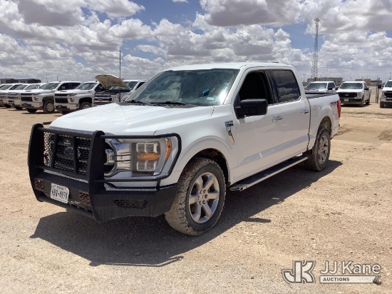 (Midland, TX) 2022 Ford F150 4x4 Crew-Cab Pickup Truck Runs & Moves) (Idle Surge, Cracked Windshield