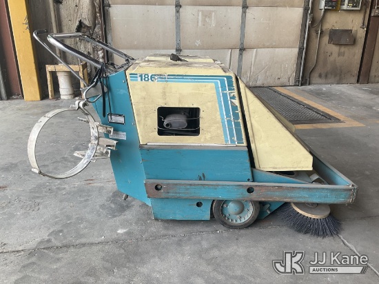 (Neenah, WI) Tennant 186 Walk Behind Floor Sweeper Not Running, Cranks-Condition Unknown-No Fuel, LP