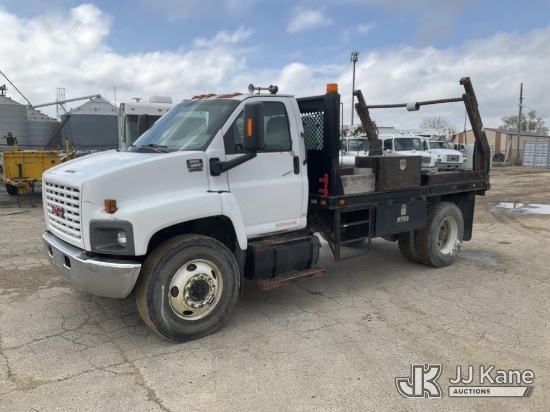 (South Beloit, IL) 2005 GMC C8C042 Reel Loader Truck Runs, Moves, & Reel Carrier Operates) (Rough Id