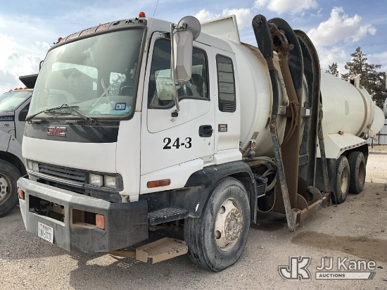 (Kermit, TX) 2005 GMC T8500 T/A Vacuum Excavation Truck Runs & Moves) (Jump To Start, Needs New Batt