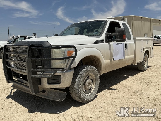 (Big Spring, TX) 2015 Ford F250 4x4 Extended-Cab Service Truck Runs & Moves) (Check Engine Light On,