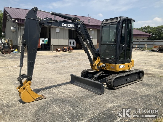 (South Beloit, IL) 2008 John Deere 35D Mini Hydraulic Excavator Runs, Moves & Operates) (3-extra buc