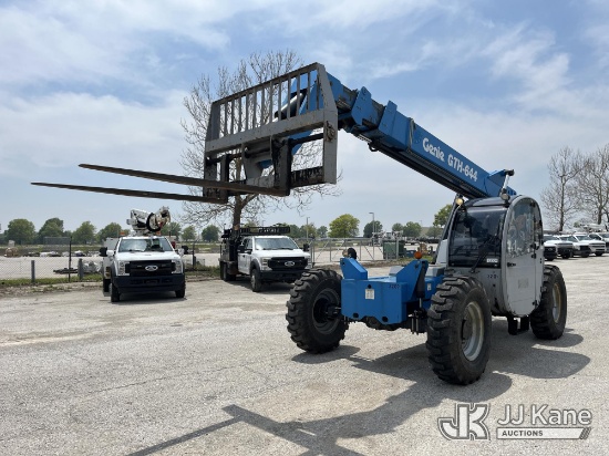 (Kansas City, MO) 2010 Genie GTH-644 Rough Terrain Telescopic Boom Forklift, (Evergy Unit) Runs, Mov