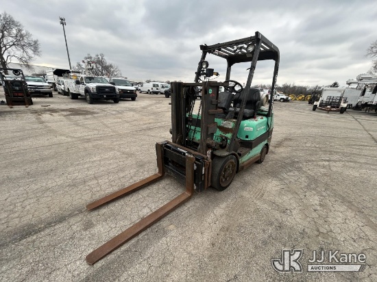 (South Beloit, IL) Mitsubishi FGC25K Cushion Tired Forklift Runs, Moves, Operates