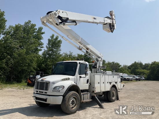 (Des Moines, IA) Altec TA60, Material Handling Bucket Truck rear mounted on 2014 Freightliner M2 106