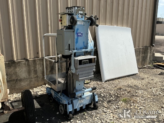 (San Antonio, TX) Genie AWP20S-DC Self-Propelled Manlift Not Running, Condition Unknown, Serial Plat