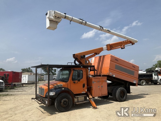(South Beloit, IL) Altec LRV 55, Over-Center Bucket Truck mounted behind cab on 2011 Freightliner M2
