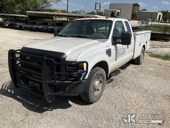 (San Antonio, TX) 2008 Ford F350 SD Extended-Cab Service Truck Runs & Moves) (Jump To Start, Flat Ti