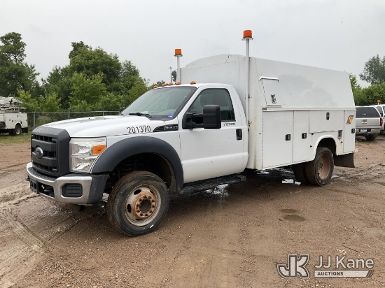 (Shakopee, MN) 2016 Ford F550 Enclosed Service Truck Jump to start, Runs & Moves) (Paint Damage, Bod