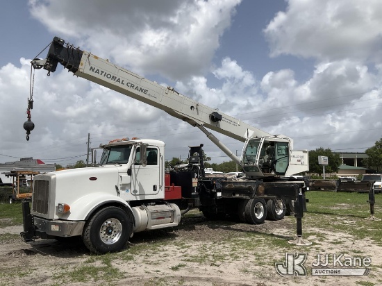(Ocala, FL) National NBT 40, Hydraulic Crane rear mounted on 2013 Peterbilt 367 Tri-Axle Flatbed Tru