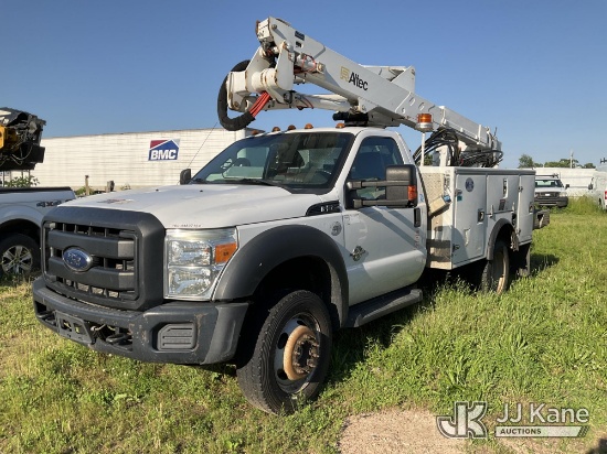 (Joplin, MO) Altec AT37G, Articulating & Telescopic Bucket Truck mounted behind cab on 2016 Ford F55