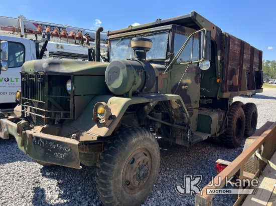 (Covington, LA) 2000 AM General Military 6x6 T/A Dump Truck Not Running, Condition Unknown