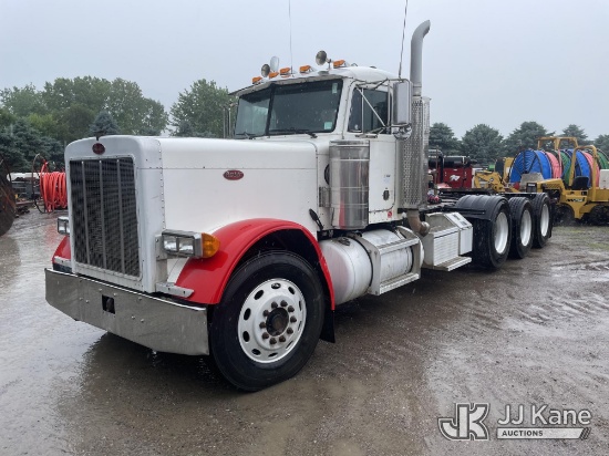 (Maple Lake, MN) 1993 Peterbilt 379 Tri-Axle Truck Tractor Runs & Moves) (Hydraulic Reservoir For Tr
