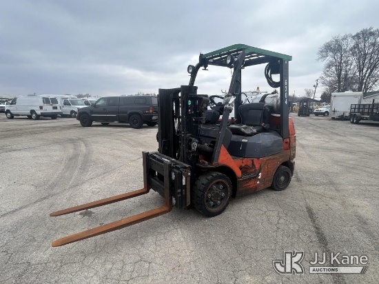 (South Beloit, IL) Toyota 7FGCU25 Pneumatic Tired Forklift Runs, Moves & Operates) (LP Tank Not Incl