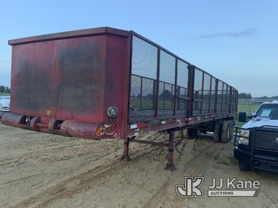 (Houston, TX) 1974 Fountaine T/A High Flatbed Trailer Deck Boards Worn, Rust Damage, Used