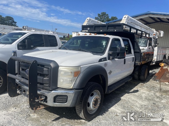 (College Park, GA) 2012 Ford F550 4x4 Flatbed/Service Truck Runs & Moves