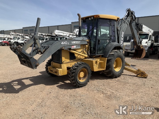 (Oklahoma City, OK) 2008 John Deere 410J 4x4 Tractor Loader Backhoe Runs & Moves) (Jump To Start, Wi