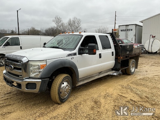 (Cedar Falls, IA) 2011 Ford F450 Crew-Cab Flatbed/Service Truck Runs & Moves) (Rust/Body Damage