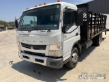 (San Antonio, TX) 2017 Mitsubishi Fuso FE Stake Truck Runs & Moves) (Lift Gate Operates, Check Engin