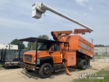 (Neenah, WI) Altec LRV 55, Over-Center Elevator Bucket Truck mounted behind cab on 2008 GMC C7500 Ch