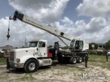 (Ocala, FL) National NBT 40, Hydraulic Crane rear mounted on 2013 Peterbilt 367 Tri-Axle Flatbed Tru