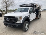 (Kansas City, MO) 2020 Ford F550 4x4 Crew-Cab Flatbed/Service Truck Runs & Moves) (Check Engine Ligh
