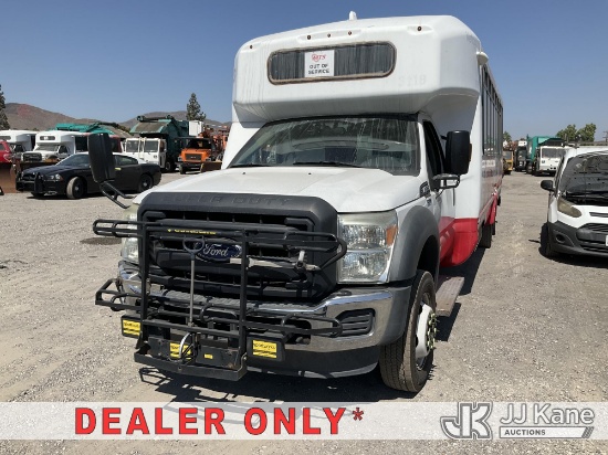 (Jurupa Valley, CA) 2016 Ford F-550 Passenger Bus Runs & Moves) (Airbag Light On, Missing Stereo