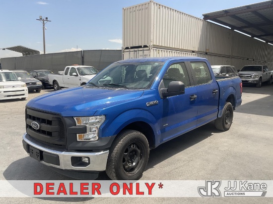 (Jurupa Valley, CA) 2016 Ford F150 Crew-Cab Pickup Truck Runs & Moves) (Check Engine Light On