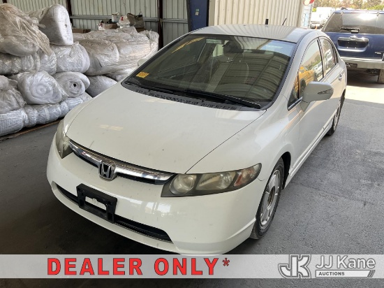 (Jurupa Valley, CA) 2007 Honda Civic Hybrid 4-Door Sedan Runs & Moves, Check Engine Code P0A7F