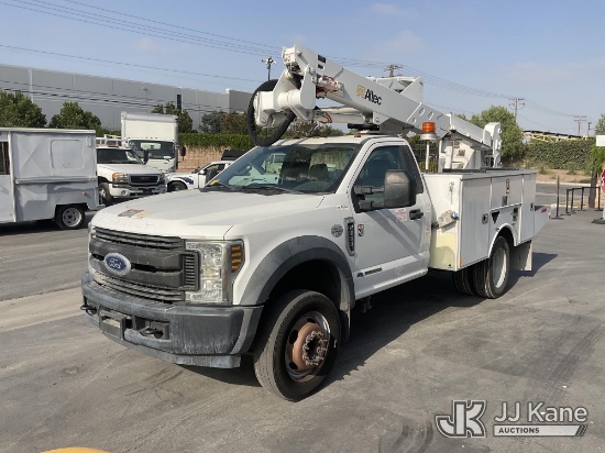 (Jurupa Valley, CA) Altec AT37G, Articulating & Telescopic Bucket Truck mounted behind cab on 2018 F