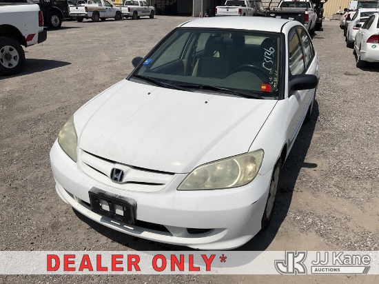 (Jurupa Valley, CA) 2005 Honda Civic 4-Door Sedan Runs & Moves) (CNG Tank Expired 10-2019