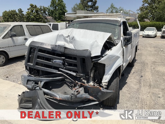 (Jurupa Valley, CA) 2009 Ford F350 Enclosed Service Truck Wrecked) (Not Running, Conditions Unknown)