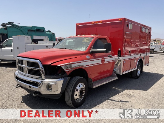 (Jurupa Valley, CA) 2012 Dodge Ram 4500 Ambulance Runs & Moves) (Broken Windshield
