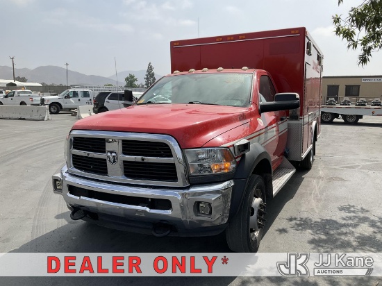 (Jurupa Valley, CA) 2012 Dodge Ram 4500 Ambulance/Rescue Vehicle Runs & Moves) (Interior Stripped Of