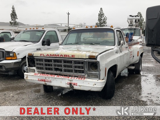 (Jurupa Valley, CA) 1979 GMC C3500 1ton Dual Wheel Pickup Truck, Key J20 Not Running, Has Body Damag