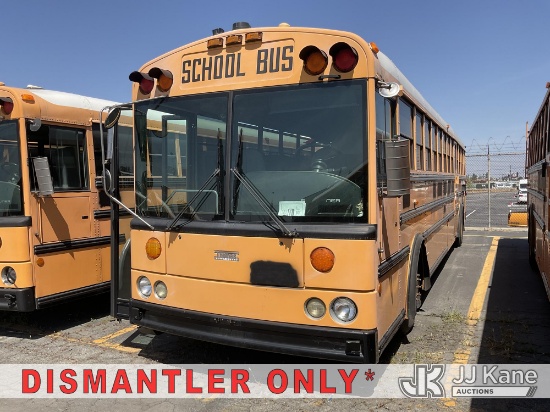 (Jurupa Valley, CA) 2003 Thomas Saf-T-Liner HDX Flat Nose School Bus Runs, CNG Tank Expires In 2038