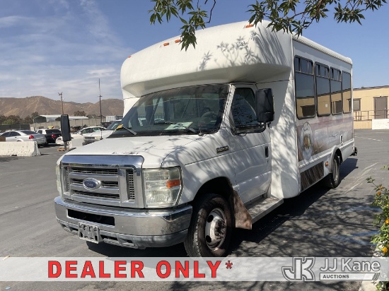 (Jurupa Valley, CA) 2012 Ford E450 Passenger Bus Runs & Moves) (Check Engine Light On, Bad Power Ste