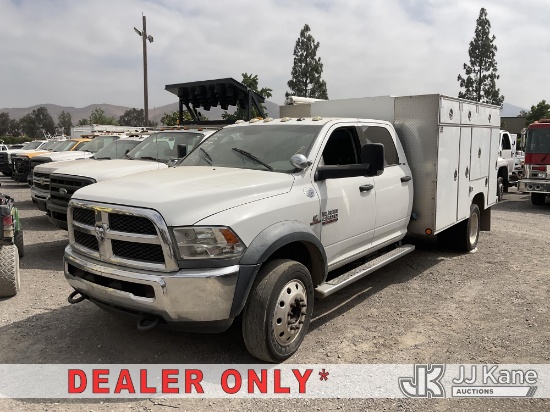 (Jurupa Valley, CA) 2014 RAM 4500 4x4 Crew-Cab Enclosed Service Truck Not Running, Condition Unknown