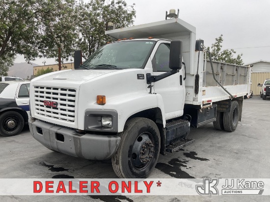 (Jurupa Valley, CA) 2009 GMC C7C042 Dump Truck Runs & Moves) (Missing Radio, Dashboard Stripped of P