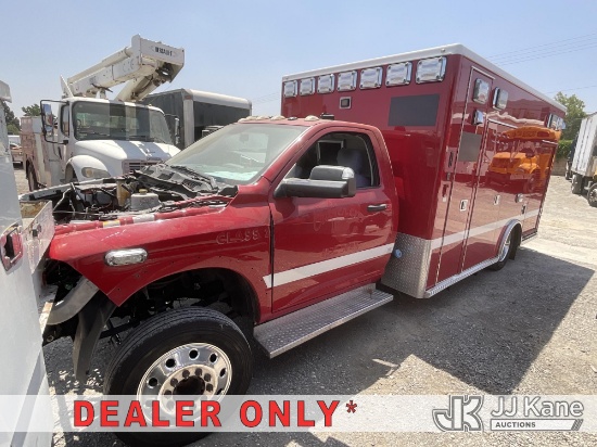 (Jurupa Valley, CA) 2013 RAM 4500 Ambulance/Rescue Vehicle Not Running, Missing Engine, Missing Tran