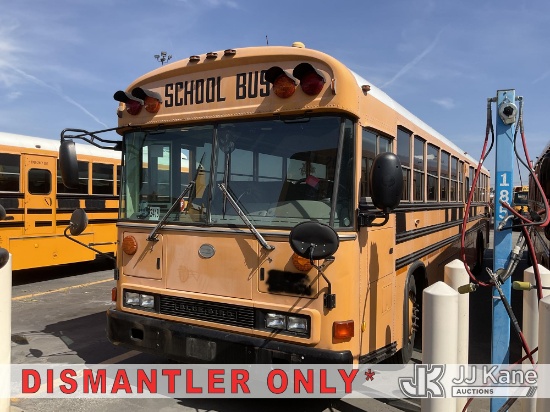 (Jurupa Valley, CA) 2003 Blue Bird All American/All Canadian Flat Nose School Bus Runs & Moves) (CNG