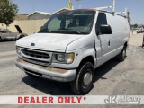 (Jurupa Valley, CA) 1999 Ford E250 Cargo Van Runs & Moves) Rust Damage To Roof & Ladder Rack, Front 