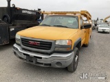 (Jurupa Valley, CA) 2003 GMC Sierra 3500 Service Truck Runs & Moves) (Needs New Battery, Missing Cat
