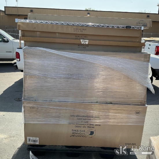 (Jurupa Valley, CA) Pallet Of Storage Racks (In box ) NOTE: This unit is being sold AS IS/WHERE IS v