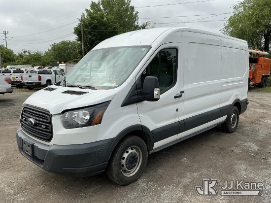 (Plymouth Meeting, PA) 2017 Ford Transit-250 Cargo Van Runs & Moves, Seller States, Wrecked At Rear,