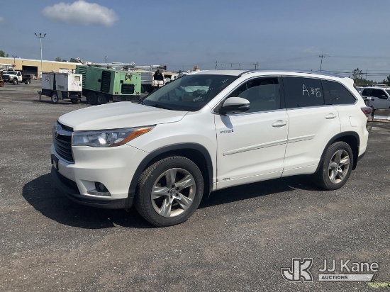 (Rome, NY) 2016 Toyota Highlander Hybrid AWD 4-Door Sport Utility Vehicle Runs & Moves, Jump to Star