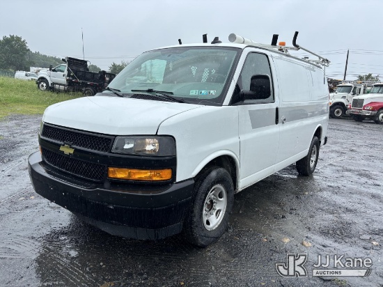 (Plains, PA) 2018 Chevy 2500 Cargo Van Runs & Moves, Warning Lights On Dash, Steering Wheel & Airbag