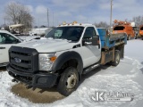 (Charlotte, MI) 2012 Ford F450 4x4 Dump Truck Runs, Jump to Start, Drive Shaft Out, Seller Starts Tr