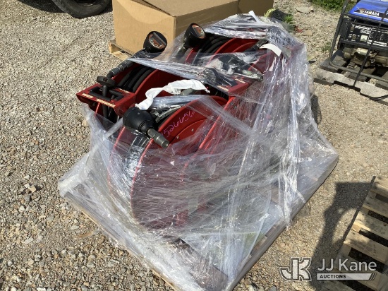 (Smock, PA) Fluid Transfer Hose Reels (4) (Condition Unknown) NOTE: This unit is being sold AS IS/WH