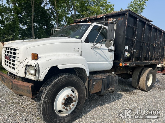 (Hagerstown, MD) 2000 GMC C7500 Dump Truck Not Running, Condition Unknown, Missing Parts, Body & Rus